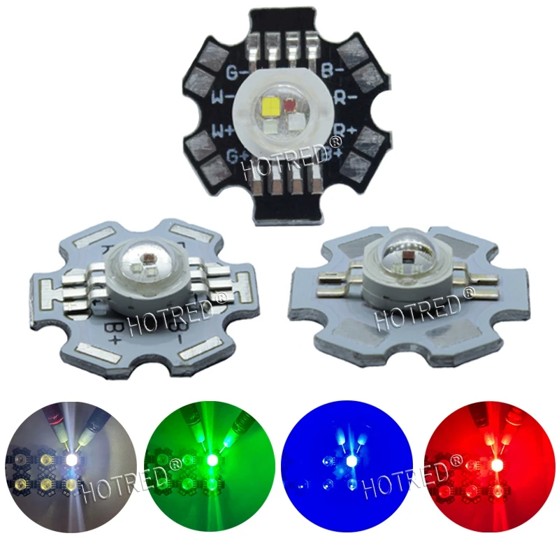 Набор светодиодных ламп 100 шт. 3 Вт 4 RGB RGBW красный зеленый синий белый 6 8 pin|3w rgb|light