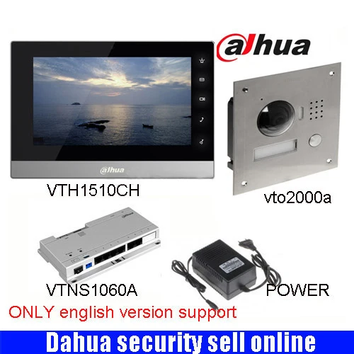 

Original 7 Inch Touch Screen Dahua VTH1510CH Color Monitor with VTO2000A outdoor IP Metal Villa Outdoor Video Intercom sysytem