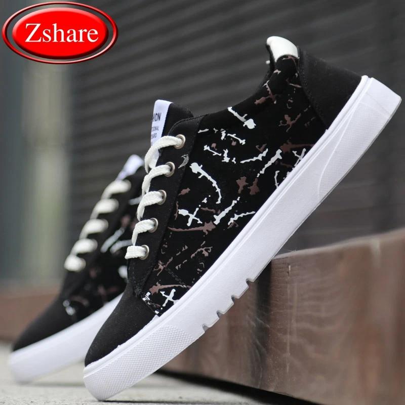 

2019 New Arrival Men Casual Shoes Sneakers Spring Fashion Lace-up Breathable Canvas Men Shoes Comfortable Wild Flat Male Shoes