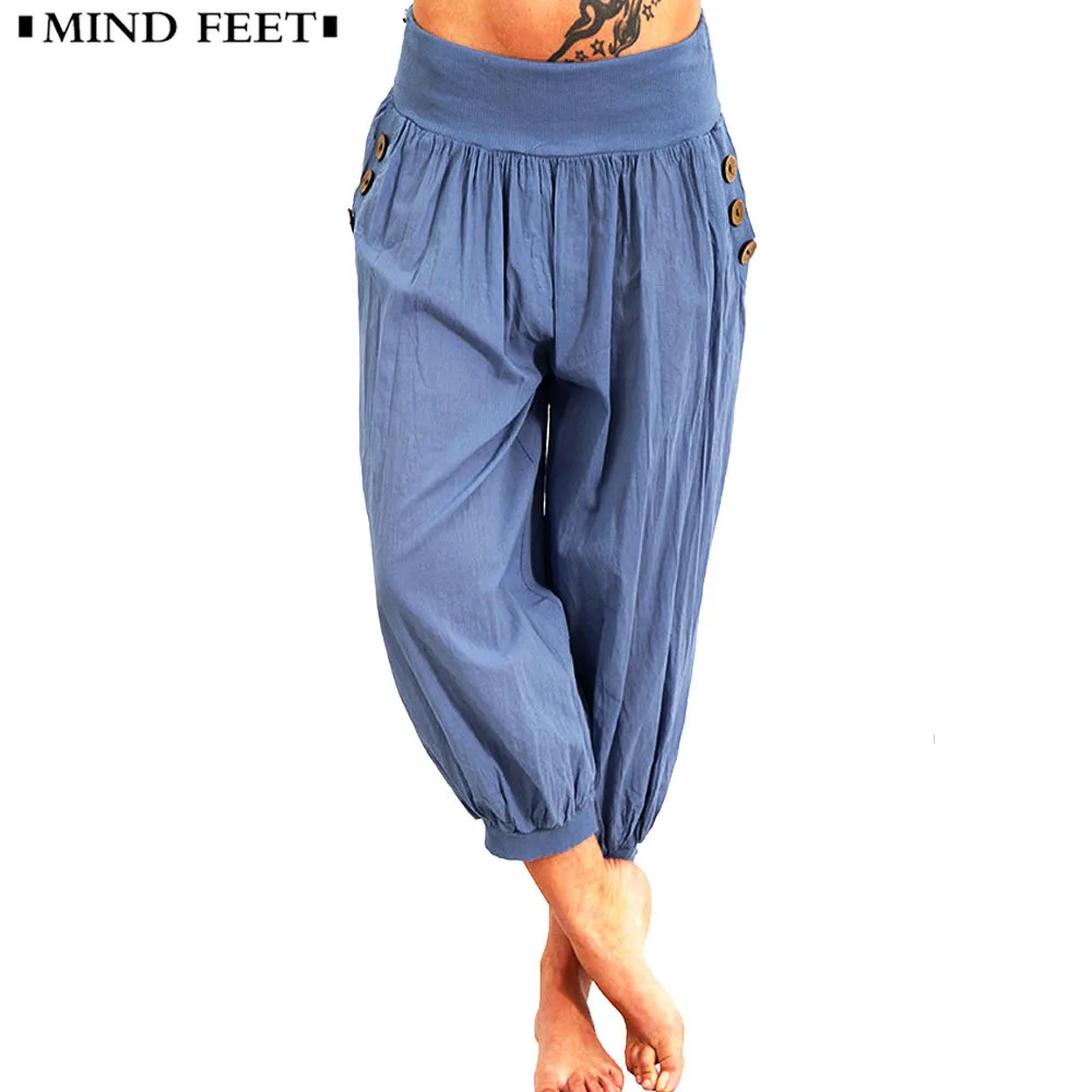 MIND FEET Women's Summer Plus Size Calf-Length Pants Short Capris Harem Pant 2018 Casual Bottoms Vintage Casual Loose Trouseres MIND FEET Women's Summer Plus Size Calf-Length Pants Short Capris Harem Pant 2018 Casual Bottoms Vintage Casual Loose Trouseres