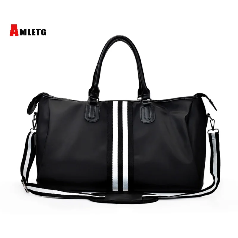 

2018 Fashion Travel Bag D' Water Handbag Gymtas Large Capacity Travel Striped Bag Ladies Travel Bag Travel Bag Weekend Duffel