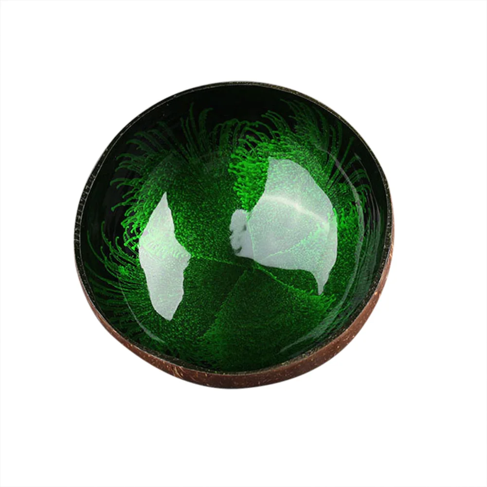Green 1pc Coconut Storage Bowl Key Candy Storage Organizer Home Ornament Hogard - Color: Green