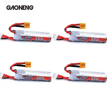 

4PCS Gaoneng 11.4V 300mAh 30C/60C 3S HV 4.35V Lipo Battery XT30 Plug for Full Speed Tiny Leader Micro RC FPV Racing Drone