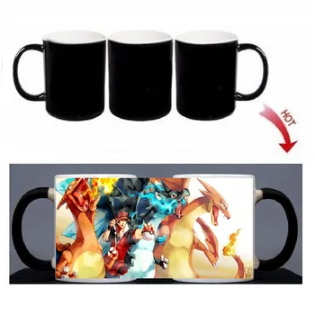 

Magic Mug Pokemon Custom Photo Heat Color Changing Morph Mug 300ML Coffee Cup Beer Milk Mug With Cookie Gift Wholesale Cheap