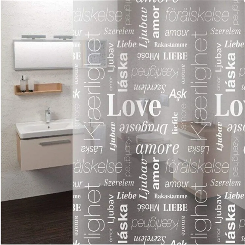 Original 180x180cm LOVE Clear Bath Shower Curtains For Bathroom Mold Resistant Waterproof With Hooks shower curtains