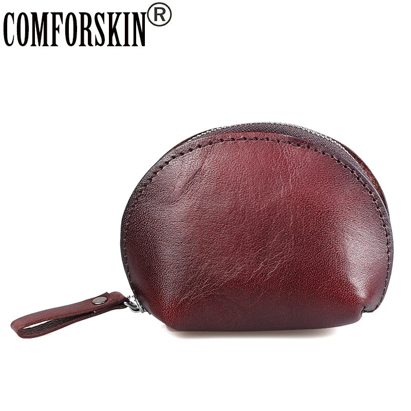 

COMFORSKIN Brand Carteira Feminina New Arrivals Oval Style Soft Genuine Leather Practical Women Coin Purse Billetera For Men