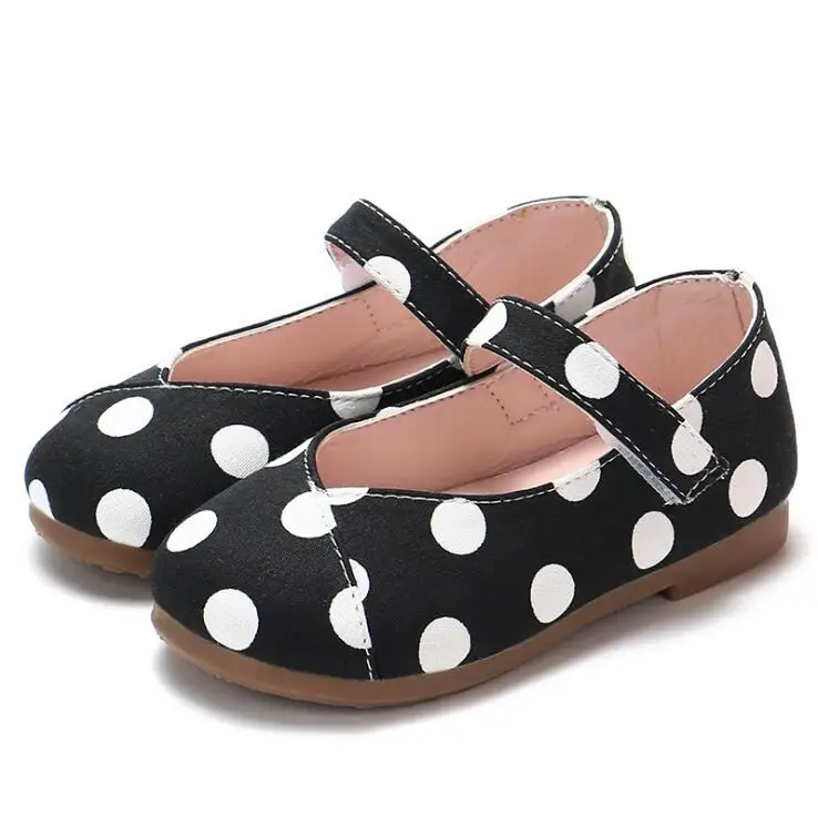 

2019 autumn new children's Breathable cloth shoes wild girls princess shoes polka dot peas shoes baby casual soft sole shoes