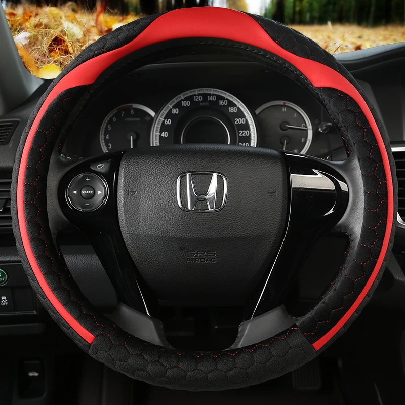 

KKYSYELVA Warm Fur Car steering wheel cover Winter Woolen Interior Accessories 38cm wool Auto Steering-wheel Covers