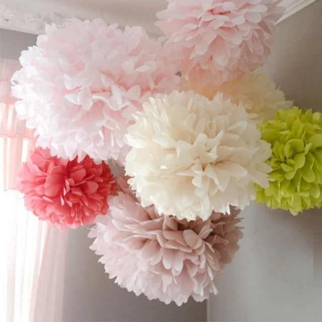 Aliexpress Com Buy 6inch 5pcs Paper Flowers Ball Tissue Paper Pom Poms Lantern Wedding Home Birthday Party Baby Shower Car Decoration From Reliable