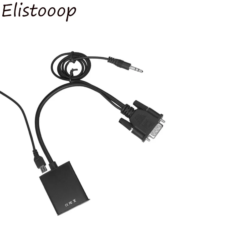 Elistooop VGA Мужской к HDMI Женский конвертер Кабель-адаптер с аудио выходом 1080P VGA HDMI адаптер для ПК ноутбук к HDTV проект