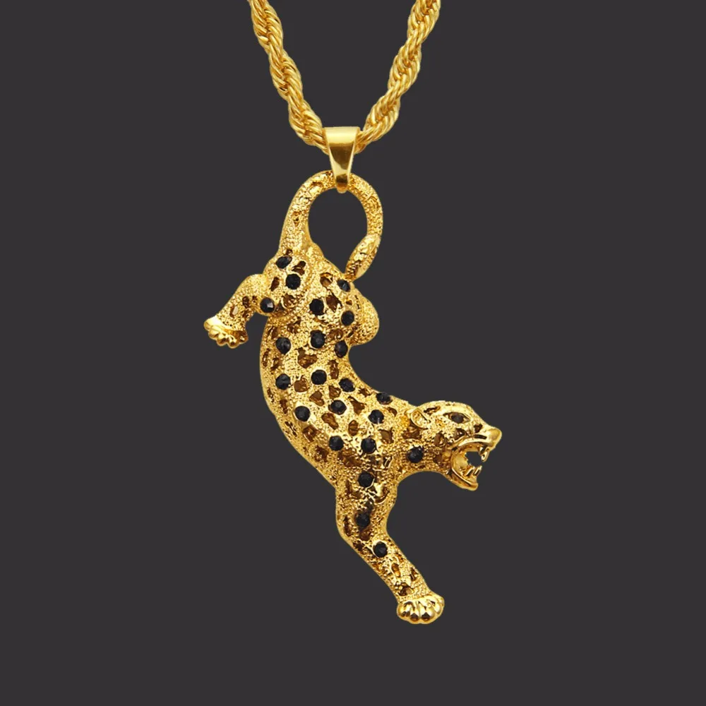 Karopel, новинка, хип-хоп ожерелье с подвеской в форме леопарда для мужчин и женщин, модное позолоченное мужское ожерелье с Т-образным кристаллом, Прямая поставка