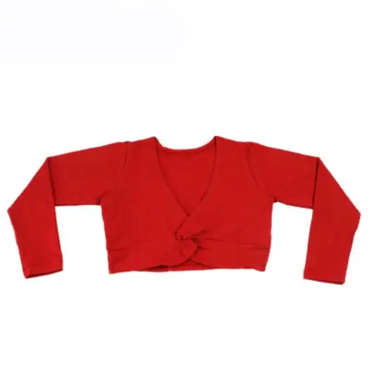 От 3 до 14 лет, детская танцевальная шаль из лайкры, хлопковая балетная танцевальная куртка кардиган, квадратная танцевальная одежда осенне-зимнее теплое балетное пальто - Цвет: Red