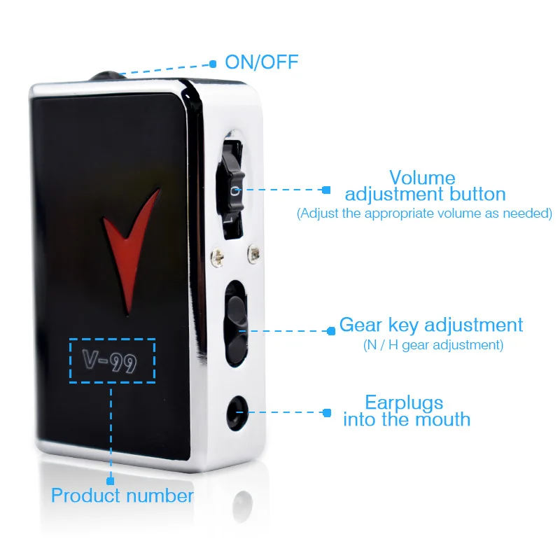 V-99 Analogue Pocket Hearing Aids Headphone Amplifier Personal Sound Amplifier Volume Control Low Distortion Low Noise