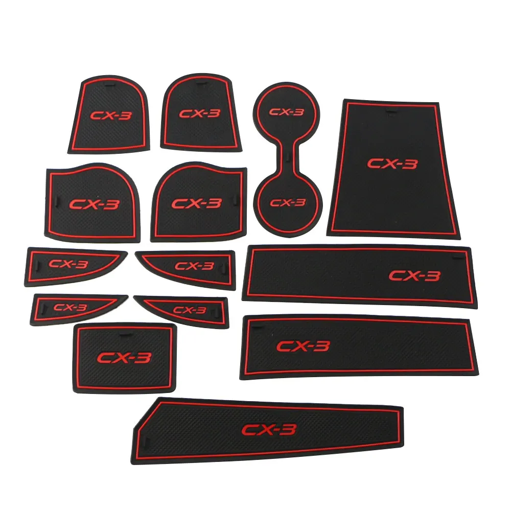 

Car Rubber Mat Door Mats for Mazda CX-3 CX3 2015 - 2019 Anti-slip Cup Pad Interior Decoration Accessory Styling Gate Slot Pad