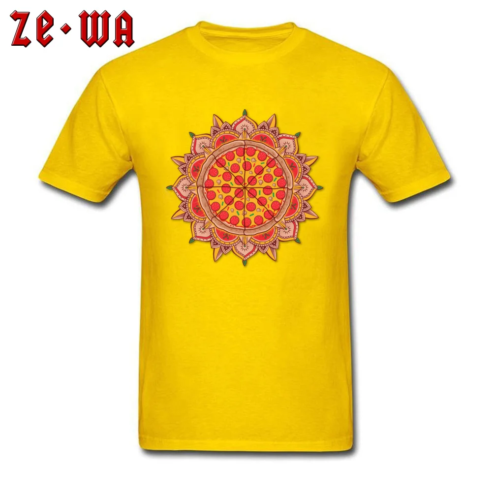 Sacred Pizza T-shirts Short Sleeve Funny Wholesale Men ostern Day Tops Shirts Funny T Shirts O Neck 100% Cotton Sacred Pizza yellow