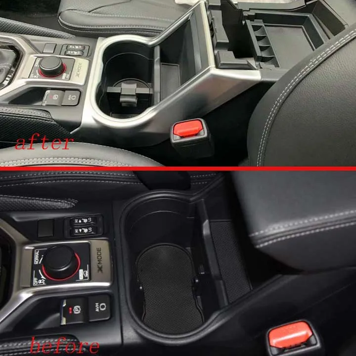 

For Subaru Forester SK 2018 2019 Decorate Accessories ABS Chrome Matte Front Center Console Cup Drink Holder Cover Trim