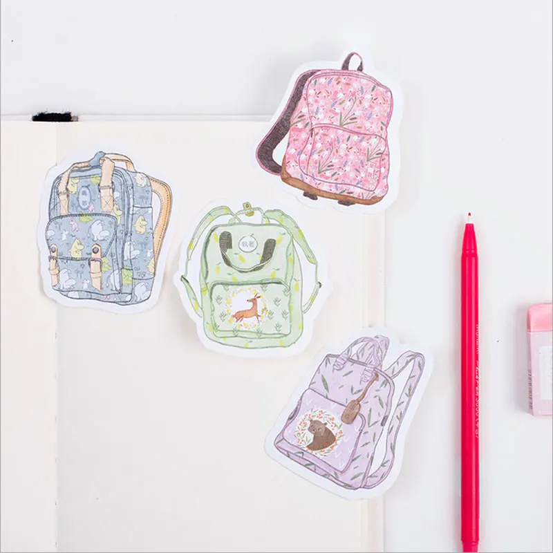 

1X DIY Creative schoolbag backpack Memo Pad Sticky Note Kawaii Paper Sticker Pads Post Note Creative Korean Stationery