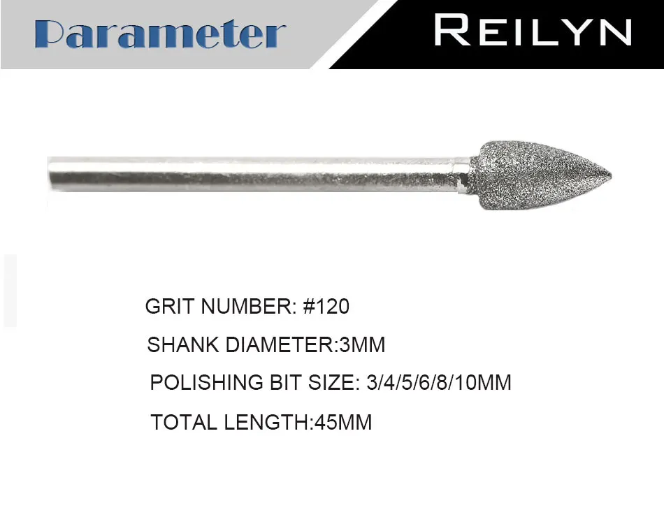 3 мм мелкозернистый бит пуля типа 4/5/6/8/10/12 мм со стразами абразивных биты пилинг головки шлифовальные Обрезка полировка Биты