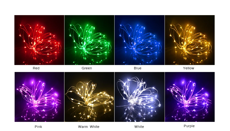 2 м/5 м светодиодный гирляндовый светильник с питанием от батареи, медный провод, полоски для рождественской елки, праздника, свадьбы, украшения, ночной Светильник ing