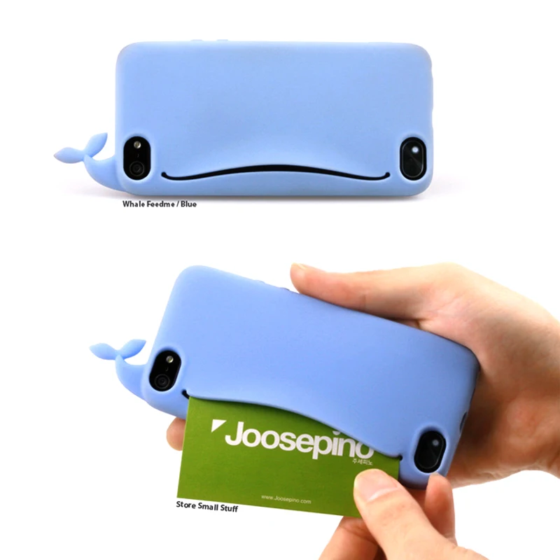 Cute Big mouth Whale phone cases for Apple iPhone 5 Case Soft Silicone case For 5s cover Kawaii Rubber Card holder |