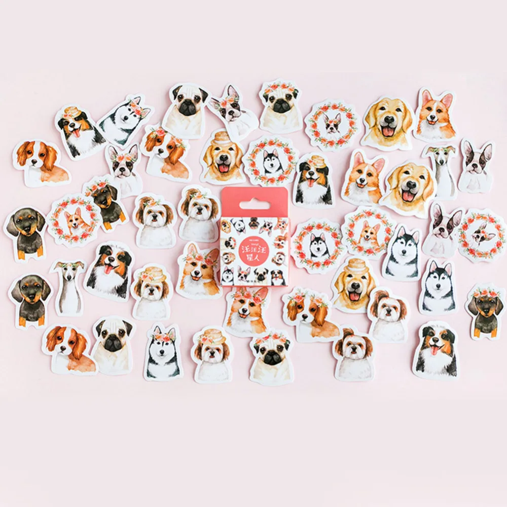 

VODOOL 46pcs/set Animal Dogs Sticker Decoration DIY Diary Scrapbooking Stickers Cute