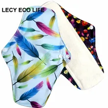 waterproof PUL printed  regular flow reusable Mama pads, super soft day use cloth menstrual pads with organic bamboo inner