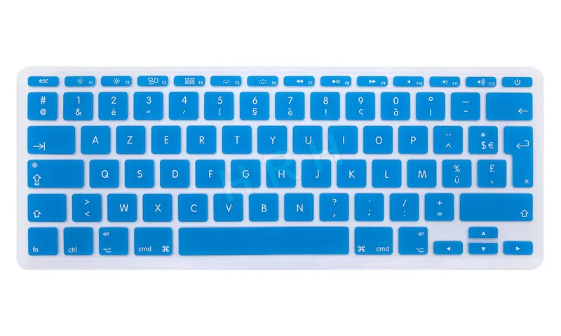 HRH водонепроницаемый французский Великобритания/ЕС Силиконовый мягкий цветной AZERTY чехол для клавиатуры защитный чехол для Mac Book Air 1" 11,6 дюймов A1465/A1370 - Цвет: Turquoise