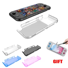 For Nintendo Switch Lite Crystal PC Transparent Case For nintend switch mini Protection Cover shell with Tempered glass