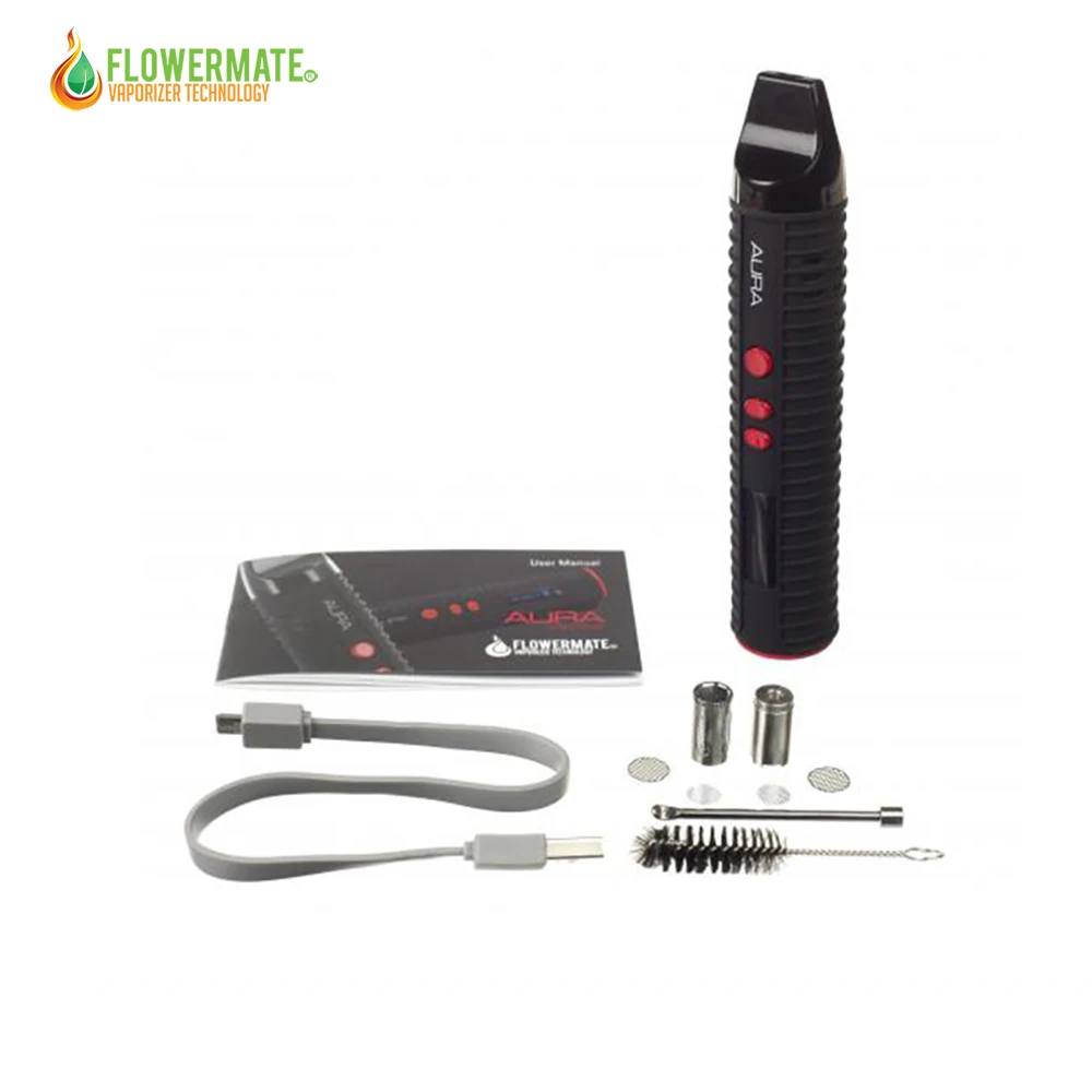 Original Dry Herb Vaporizer Flowermate AURA 2600mah Ceramic coils Wax Dry Herb Eliquid 3 in 1 e cigarette Herbal Vaporizer Pen