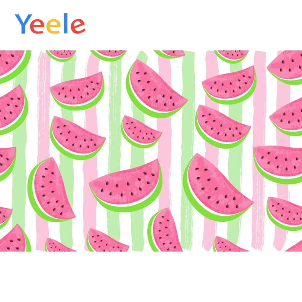 

Yeele Summer Watermelon Poster Seamless Strips Props Scene Baby Photography Backgrounds Wall Photographic Backdrops Photo Studio