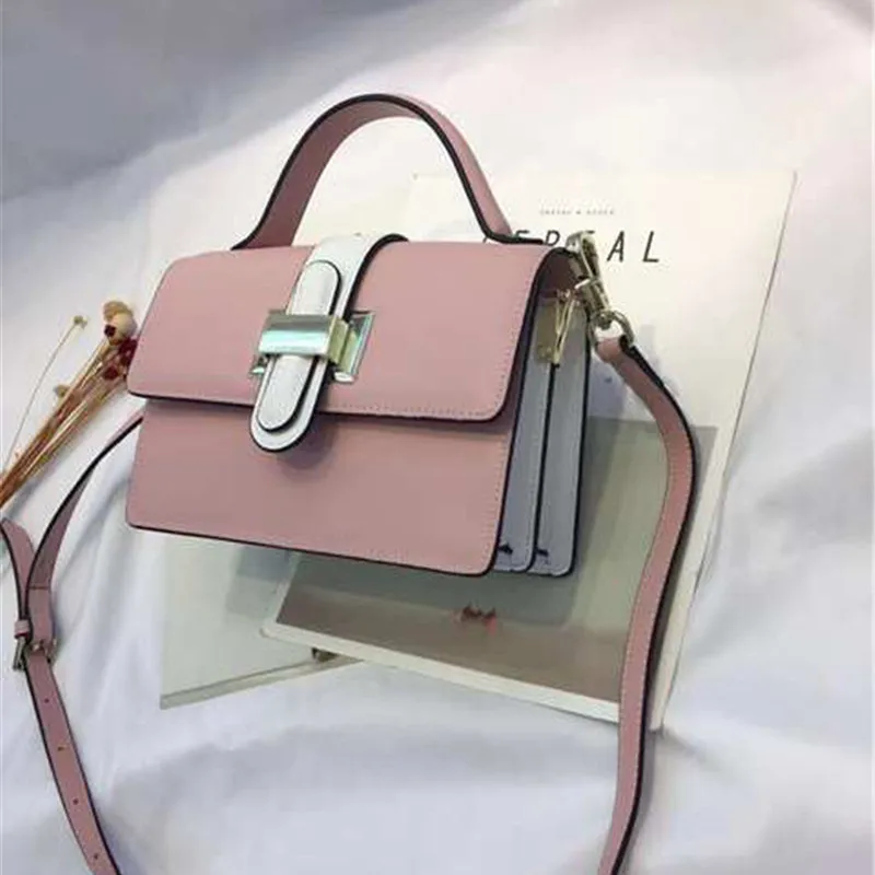 

European and American Women's Real Leather Single Shoulder Bag Collision Color Cross Grain Chain 2019 New Hundred Lap Women Bag