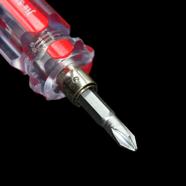 New Mini Dual Purpose Stainless Steel Retractable Screwdriver Cross Head Screwdriver Slotted Screwdriver
