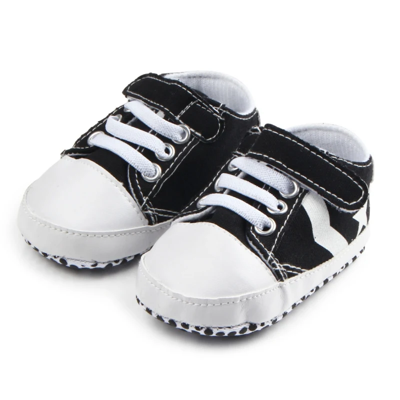 Newborn Baby First Walker Canvas Hook&Loop Shallow Shoes Star Print ...