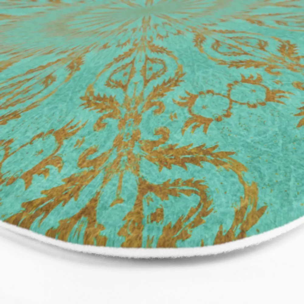 Бирюзовый и золотой коврик для ванной 17 &quotx 24&quot|mat|mat matmat bath |