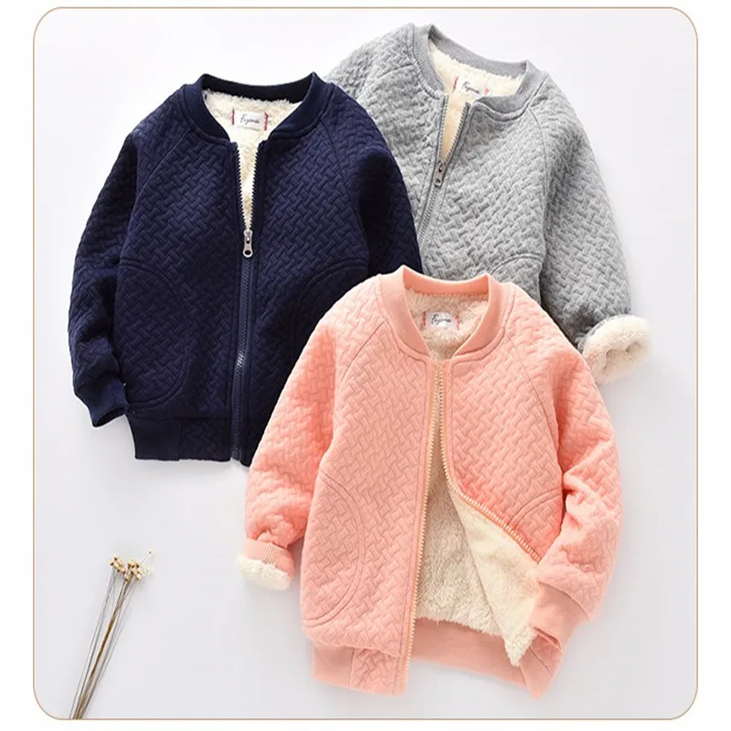 2018 Autumn Winter Baby Girls Jacket Boys Coat Jacket Kids Warm Velvet