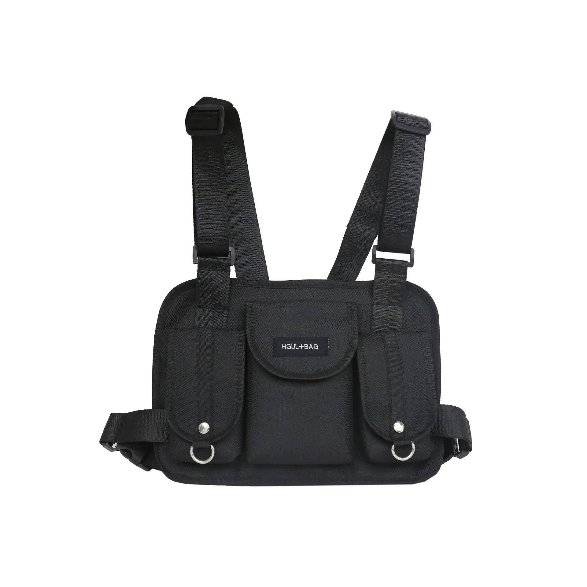Горячая Распродажа! Сумка Канье для груди в стиле хип-хоп, уличная Функциональная сумка, Военная Тактическая нагрудная сумка, сумка с перекрестной талией, сумка Канье Уэст - Цвет: black