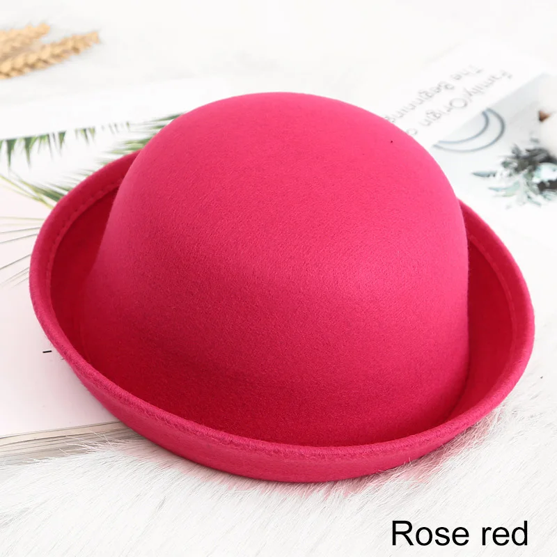 REAKIDS/Детская кепка-ведро для мальчиков и девочек; летняя шапка для маленьких девочек; модная солнцезащитная Кепка для маленьких девочек; детская Шерстяная кепка - Цвет: Rose red