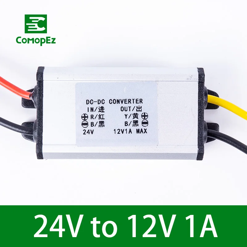 Преобразователь постоянного тока 24 В до 12 В 1A 2A 3A 4A 5A IP68 понижающий редуктор напряжения сертифицирован ce rohs для гольф тележки Автомобильные светодиодные фонари - Цвет: 24V to 12V 1A