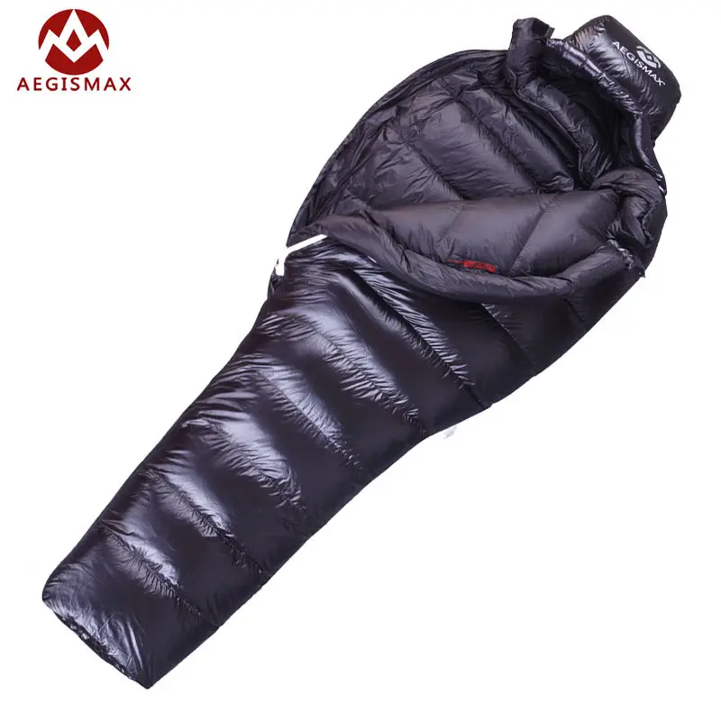 AEGISMAX Lengthened Thicken Mummy Sleeping Bag White Goose Down Ultralight Camping Hiking Splicing G400-G1500 Saco de dormir