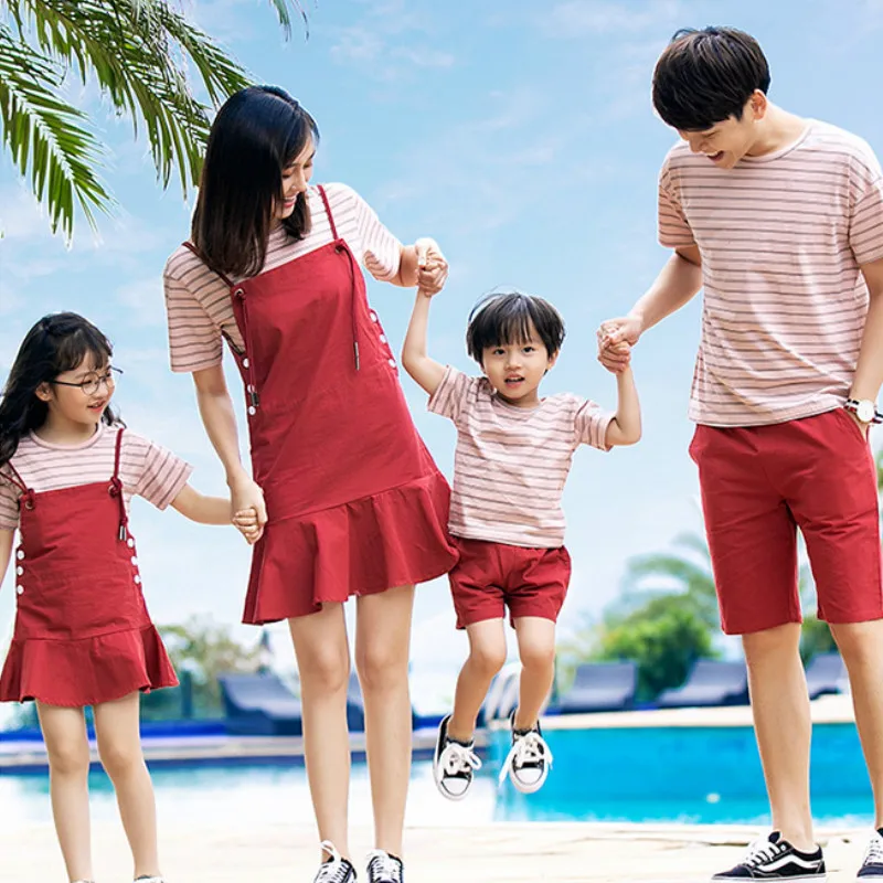 

Matching Outfits Summer Dresses and Sundresses Mommy and Me Mom Daughter Clothes Baby Girl Clothes Red White Stripes Sets