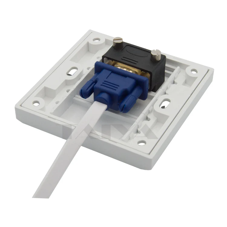 Настенная пластина VGA с углом бокового разъема гнездо гнездо|vga wall plate|wall platevga |