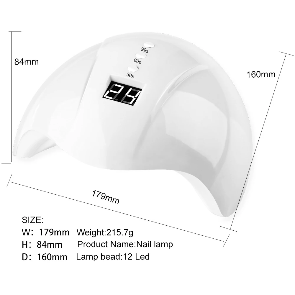 36 Вт УФ-лампа светодиодный светильник для ногтей Сушилка для ногтей для всех гелей лак Солнечный свет лампа инфракрасный датчик таймер жидкокристаллический смарт-дисплей маникюр - Цвет: Белый