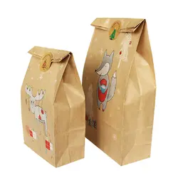 12 шт./компл. Kraft Бумага сумка + 12 шт. Стикеры Merry Рождественский подарок сумки вечерние важны бантом свадебные упаковки Размеры S/L Новый