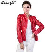 Модная женская Высококачественная куртка из овечьей кожи с воротником «Мандарин» в горизонтальную полоску, пикантная красная куртка из натуральной кожи на молнии, XXXL