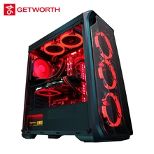 GETWORTH R35 High End Gaming Desktop Computer Desk I7 8700k 1060 240G SSD 8G RAM Z370 Brand New Red Series PC Water Cooling