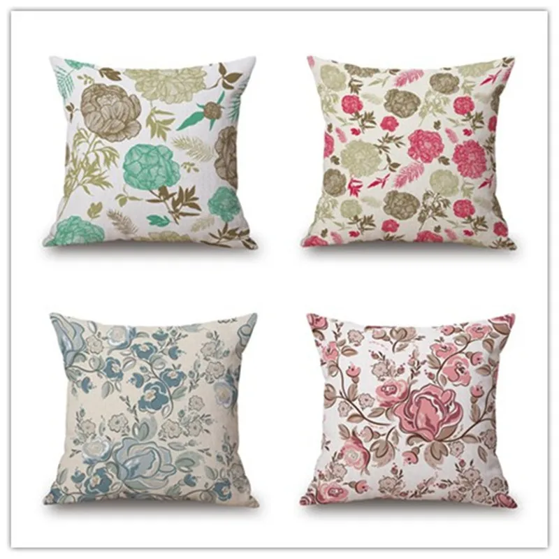 Only beautiful style Home Decorative Pillow Elegant Plant Printed Throw