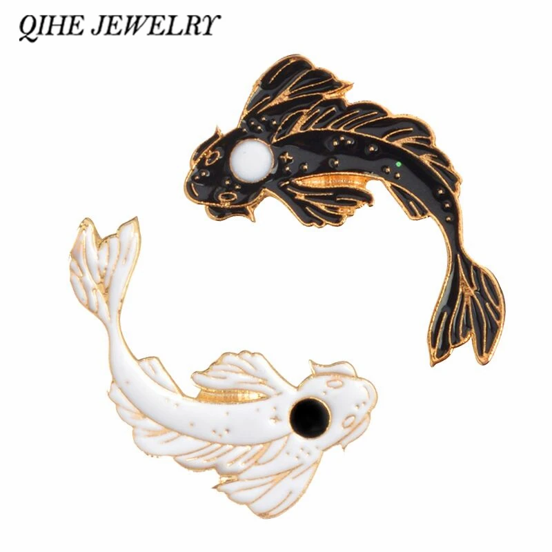 Koi Fish Pin Button 1\u201d