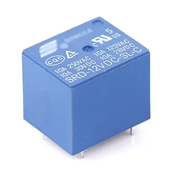 

100pcs SRD-12VDC-SL-C DC 12V SPDT 1NO 1NC 5 Pins Coil Power Relay Blue