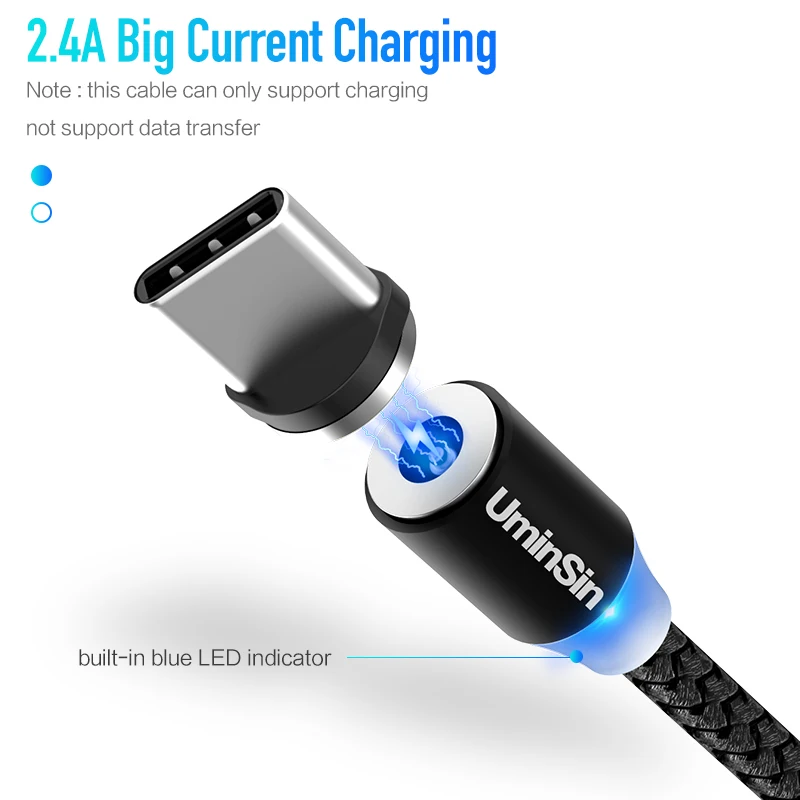 Uminsin المعادن كابل USB مغناطيسي ل فون نوع C مايكرو 2.4A سريع شاحن سلك USB مصباح ليد ل Xiaomi هواوي الهاتف المحمول 1 M Uminsin المعادن كابل USB مغناطيسي ل فون نوع C مايكرو 2.4A سريع شاحن سلك USB مصباح ليد ل Xiaomi هواوي الهاتف المحمول 1 M