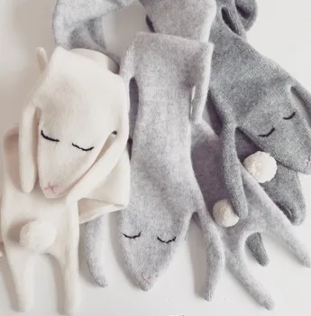 

2018 Fashion Autumn Winter Lovely Bunny Cashmere Baby Scarf Cotton Bibs Rabbit Style Kids Boys Girls Neckerchief Scarves